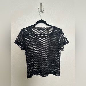 Hot Topic Mesh T-Shirt Black (Medium)